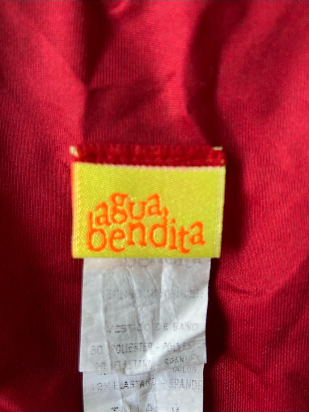 Agua Bendita Lara Bandana Print One-Piece Swimsuit with Side Lace-Up Red White M - Picture 9 of 15